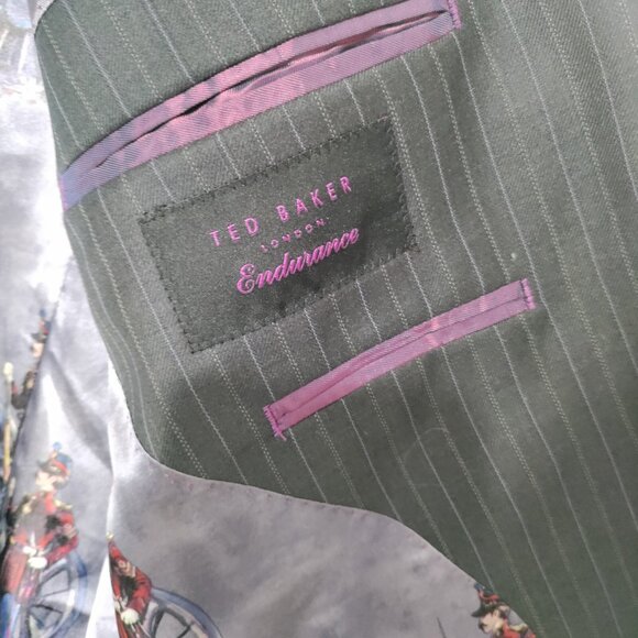 Ted Baker Endurance‎ suit Jacket Blazer men's Size 40L Wool Gray - Picture 3 of 10